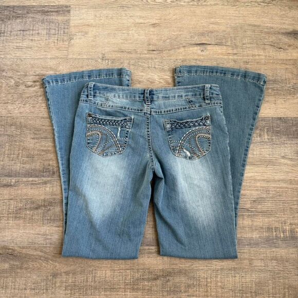 y2K 2000s Mudd flare lace up jeans Size 7 - Picture 4 of 4